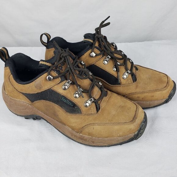 Propet Womens Nubuck Trail Hiking Brown leather Walking Shoes Size 9 D sealtex - Picture 1 of 9